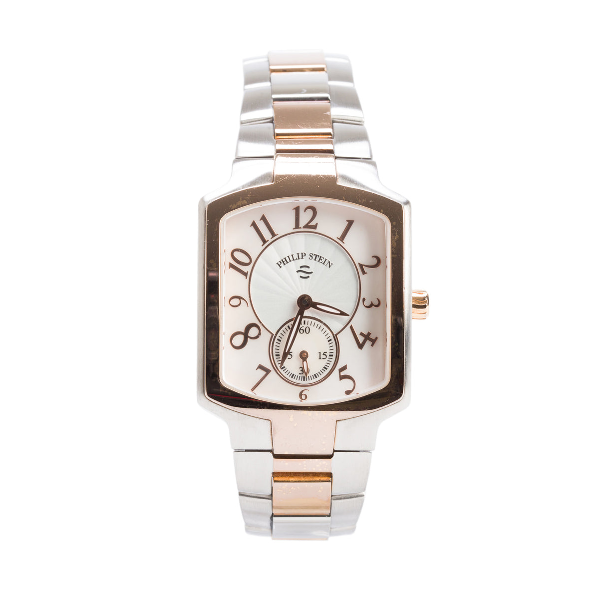 Philip Stein Gold Plated & Stainless Steel Classic Signature Watch Mother of Pearl Dial