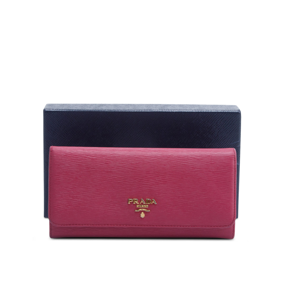 Prada Pink Vitello Move Continental Flap Wallet w/ Box, Insert & Authenticity Card