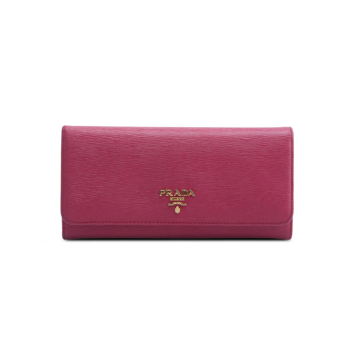 Prada Pink Vitello Move Continental Flap Wallet w/ Box, Insert & Authenticity Card