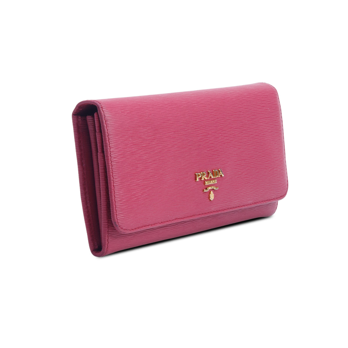 Prada Pink Vitello Move Continental Flap Wallet w/ Box, Insert & Authenticity Card
