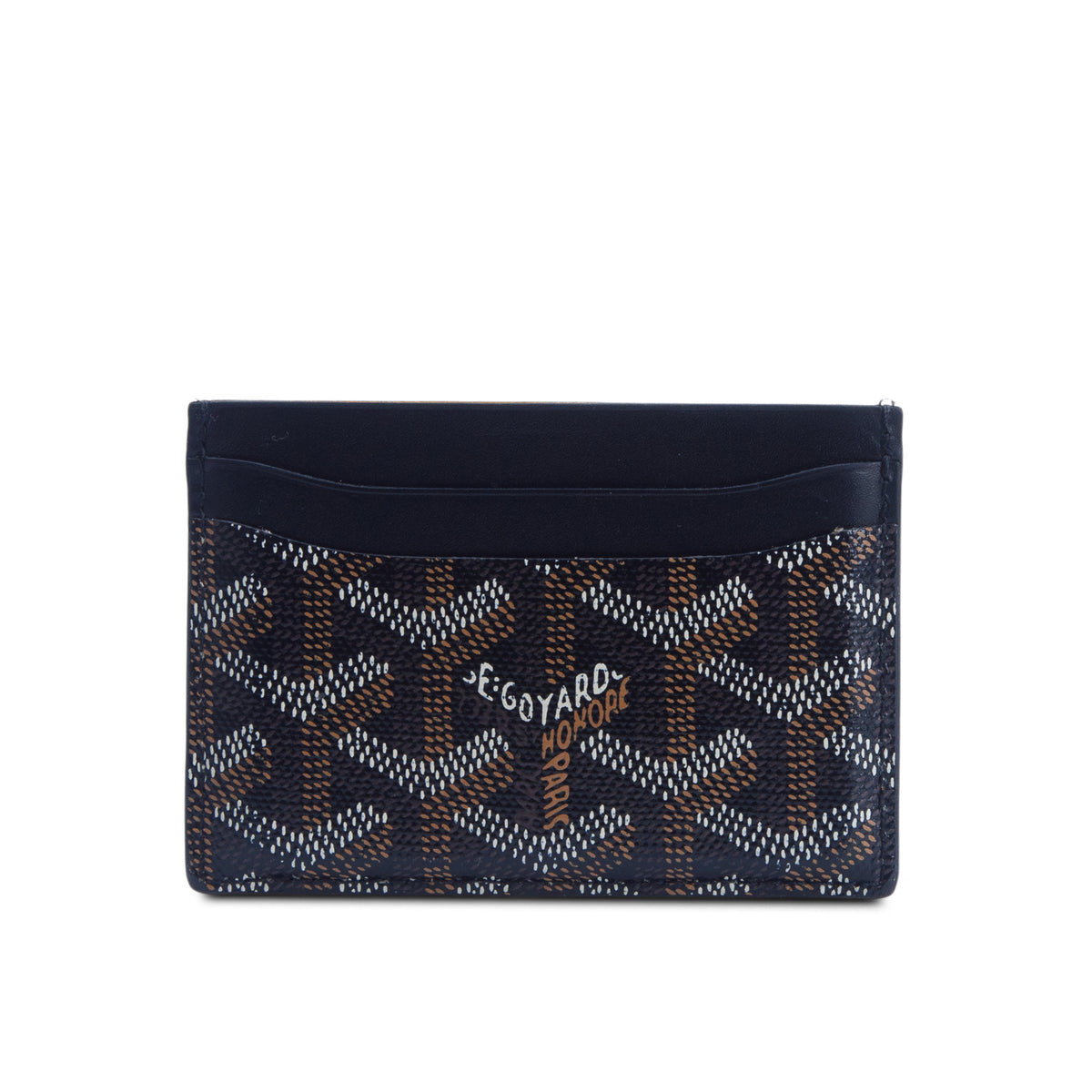 Goyard Black Leather & Coated Canvas Saint Sulpice Card Holder