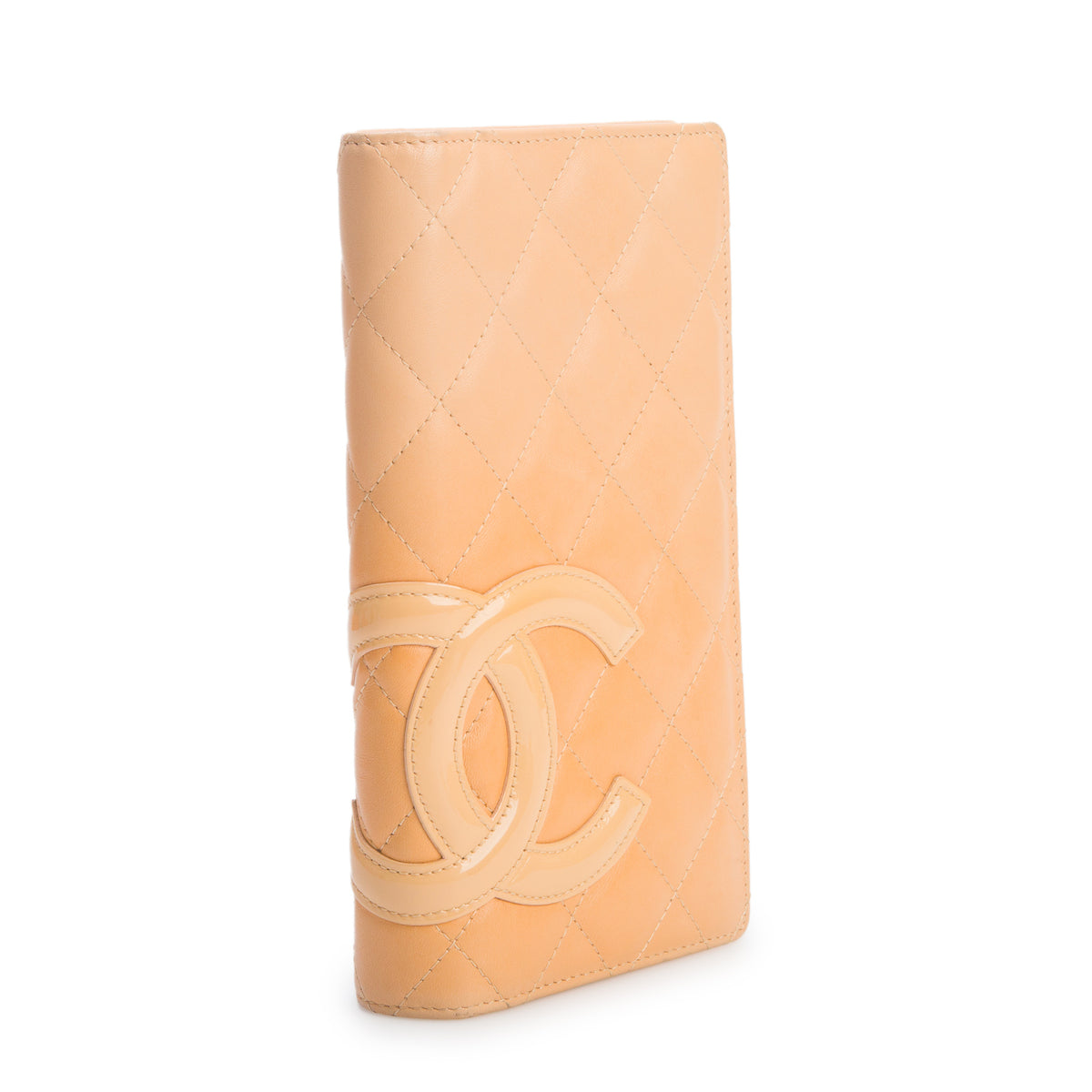 Chanel Beige Calfskin Leather Cambon Yen Wallet w/ Box & Authenticity Card