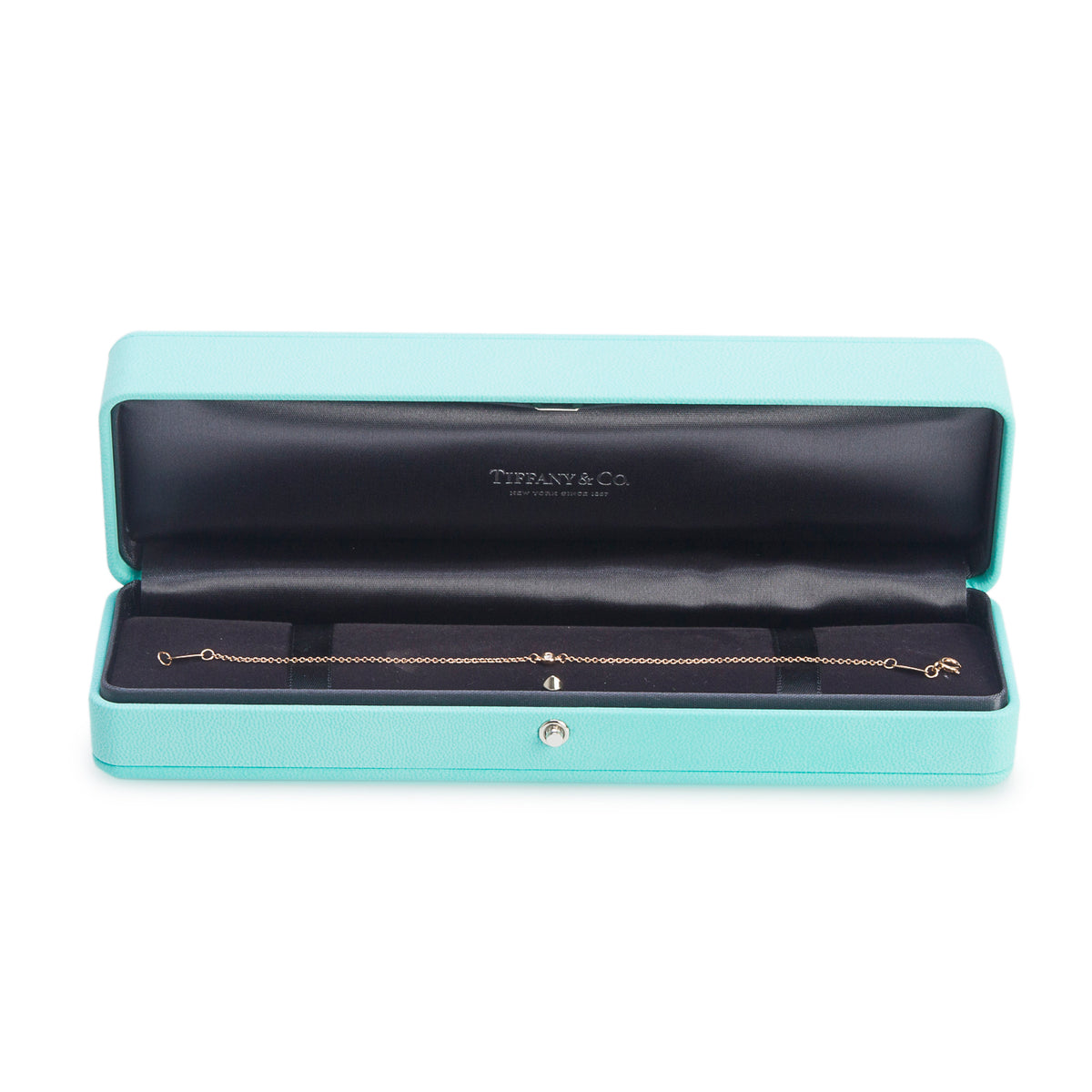 Tiffany & Co. Elsa Peretti 18k Rose Gold 0.03 ct. Diamonds by the Yard Bracelet w/ Box