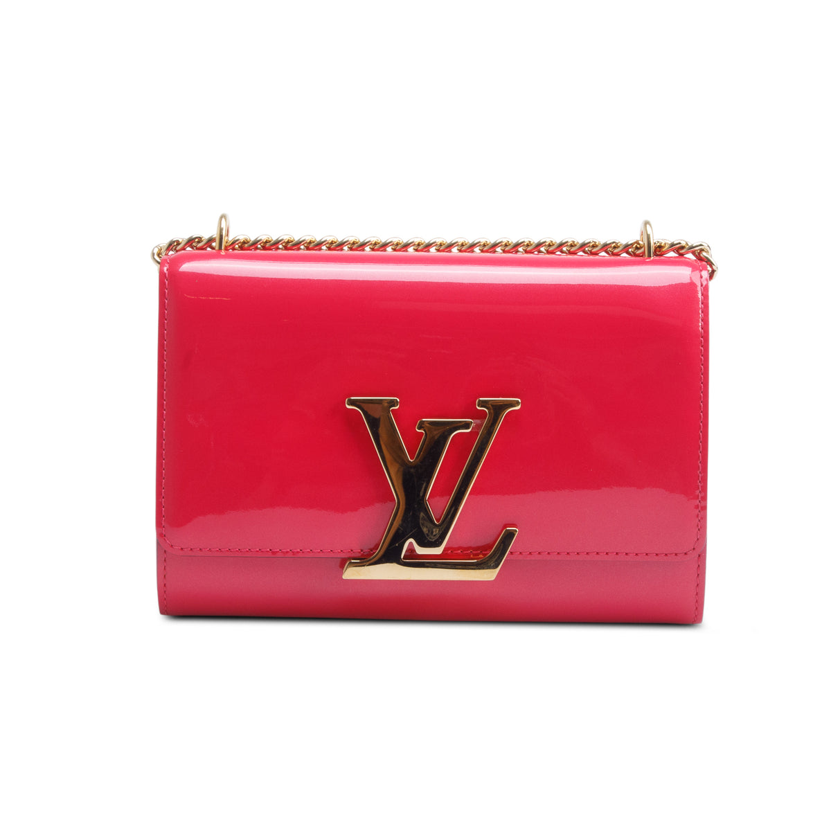 Louis Vuitton Pink Patent Leather Chain Louise MM