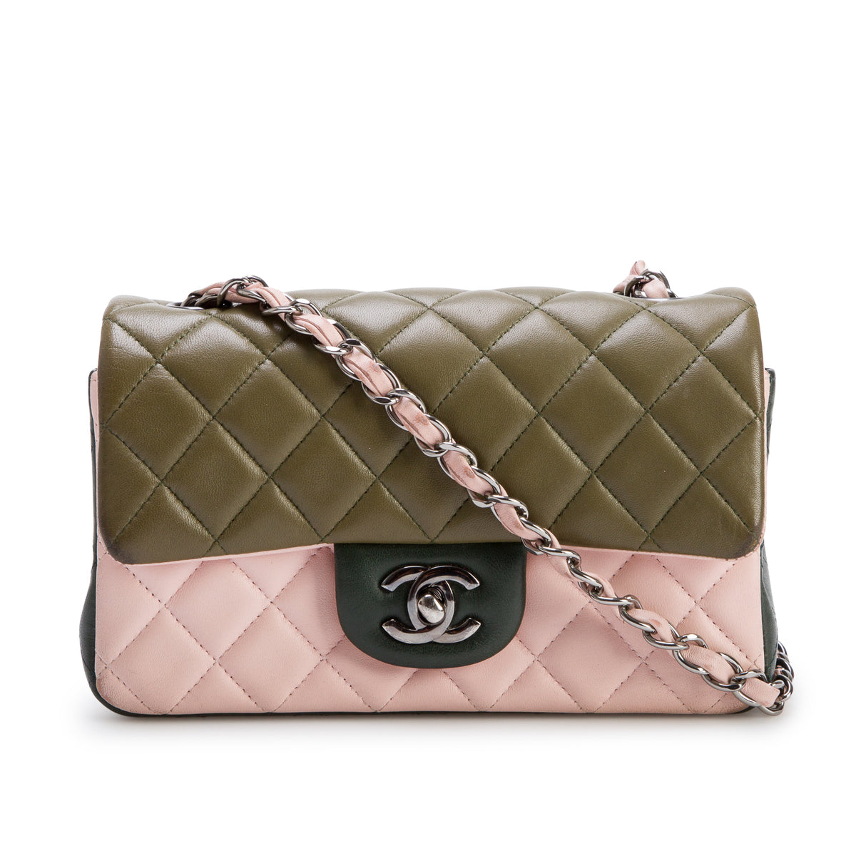 Chanel Tri-Color Lambskin Quilted Mini Rectangular Flap Bag w/ Box, Authenticity Card & Receipt