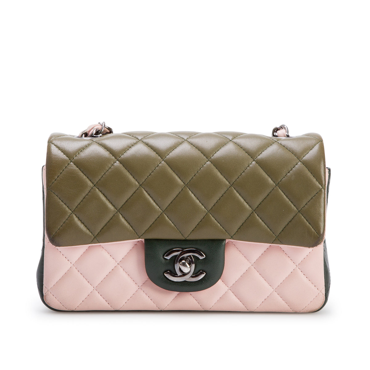 Chanel Tri-Color Lambskin Quilted Mini Rectangular Flap Bag w/ Box, Authenticity Card & Receipt