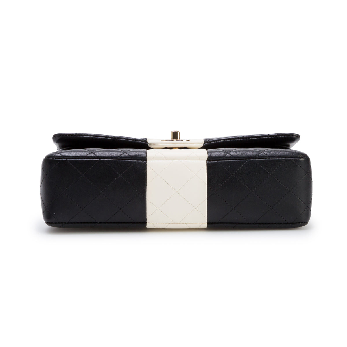 Chanel 2022 Black/White Quilted Lambskin Leather Classic Medium Double Flap Bag w/ Box, Authenticity Card & Receipt