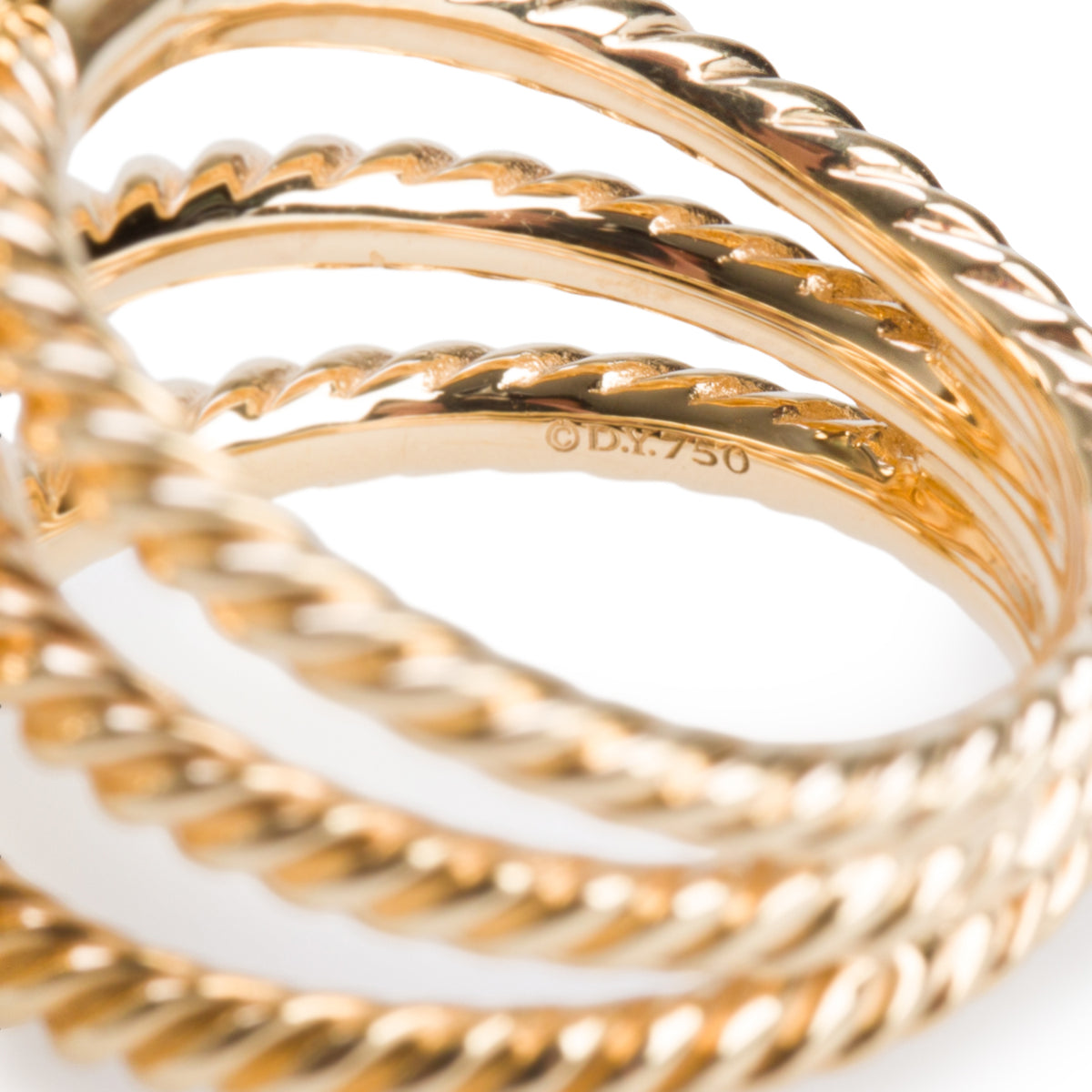 David Yurman 18k Yellow Gold Diamond Solari Cluster Ring, Size 6.5 w/ Box