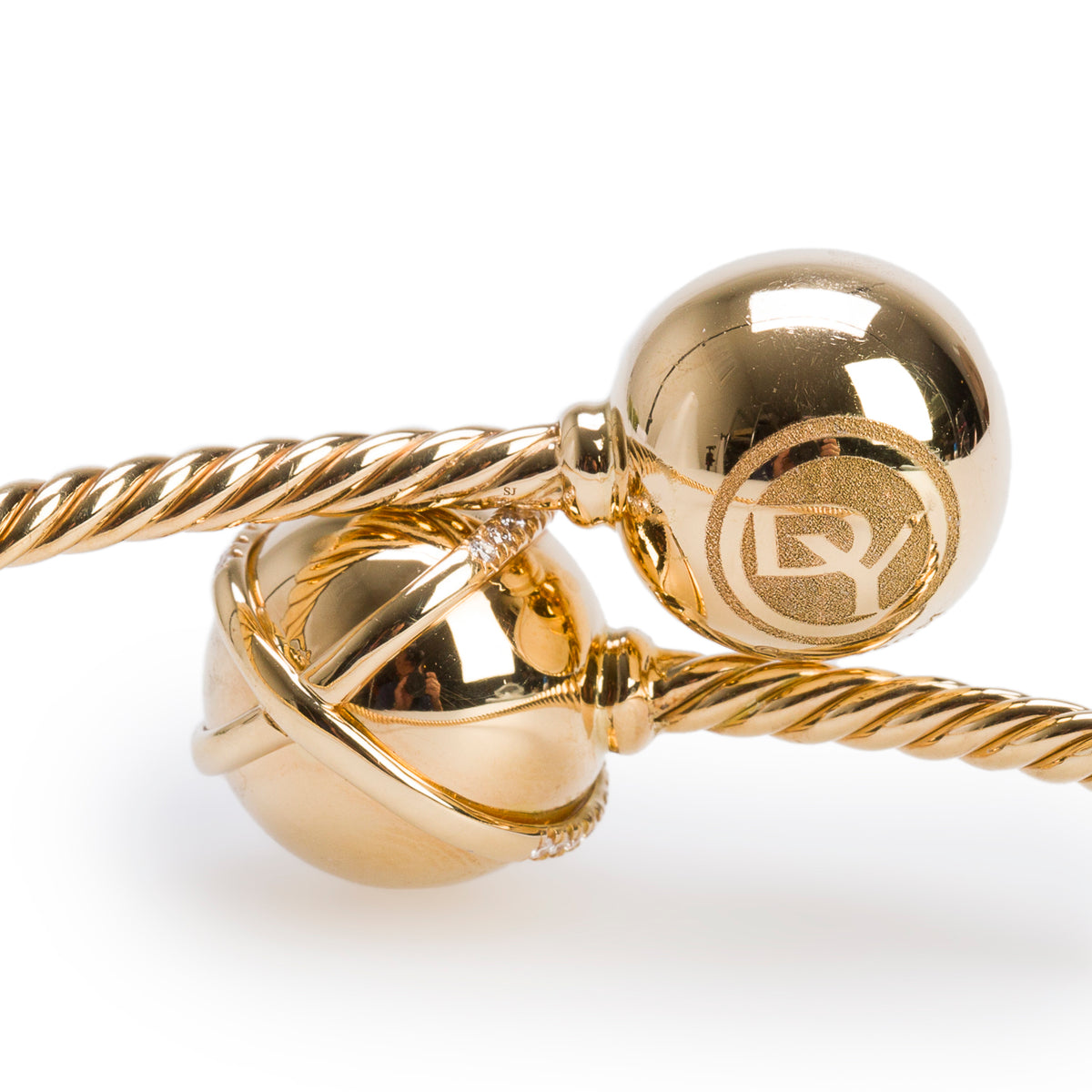 David Yurman 18k Yellow Diamond Solari Bypass Bracelet w/ Box