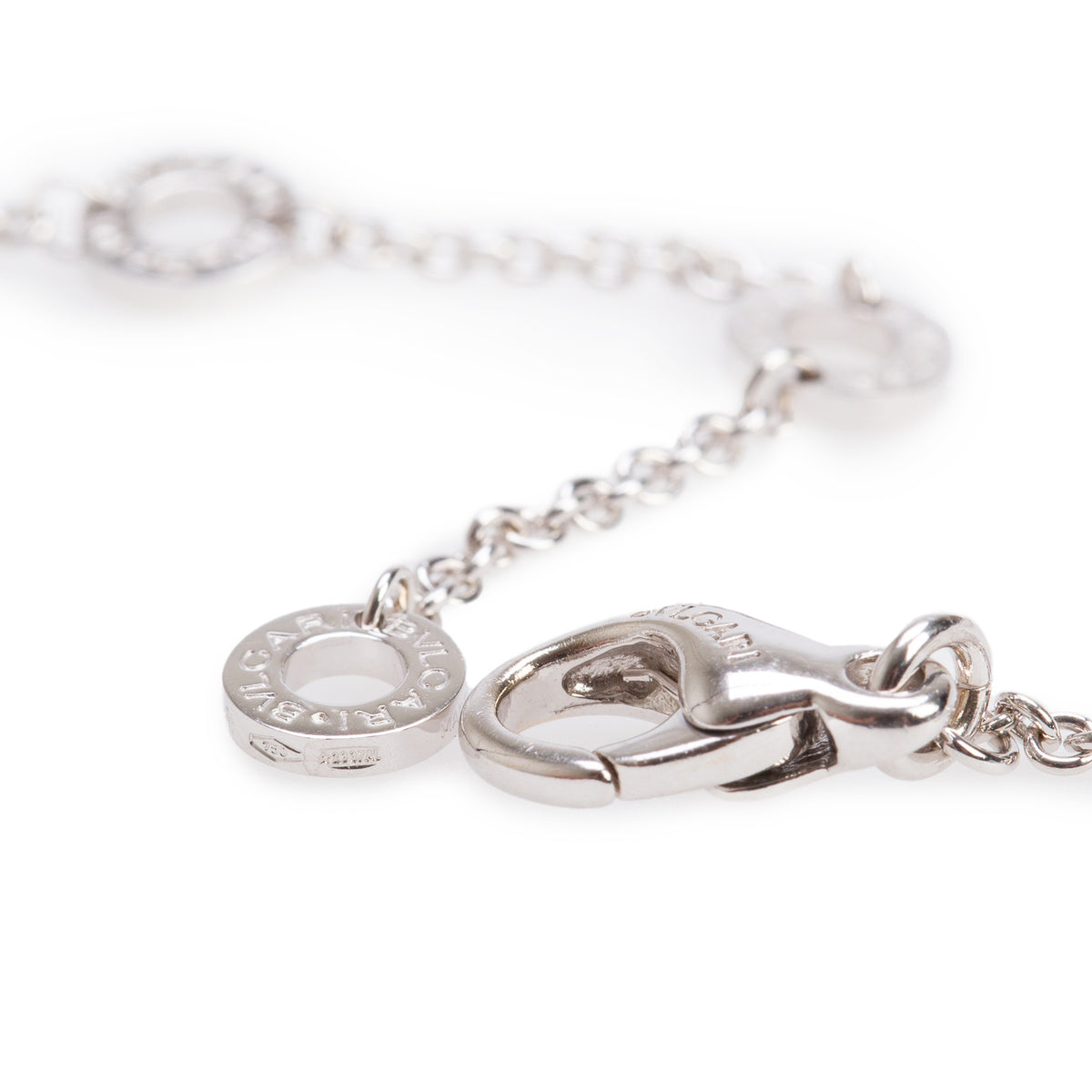 BVLGARI 18k White Gold Parentesi Pendant Necklace w/ Box