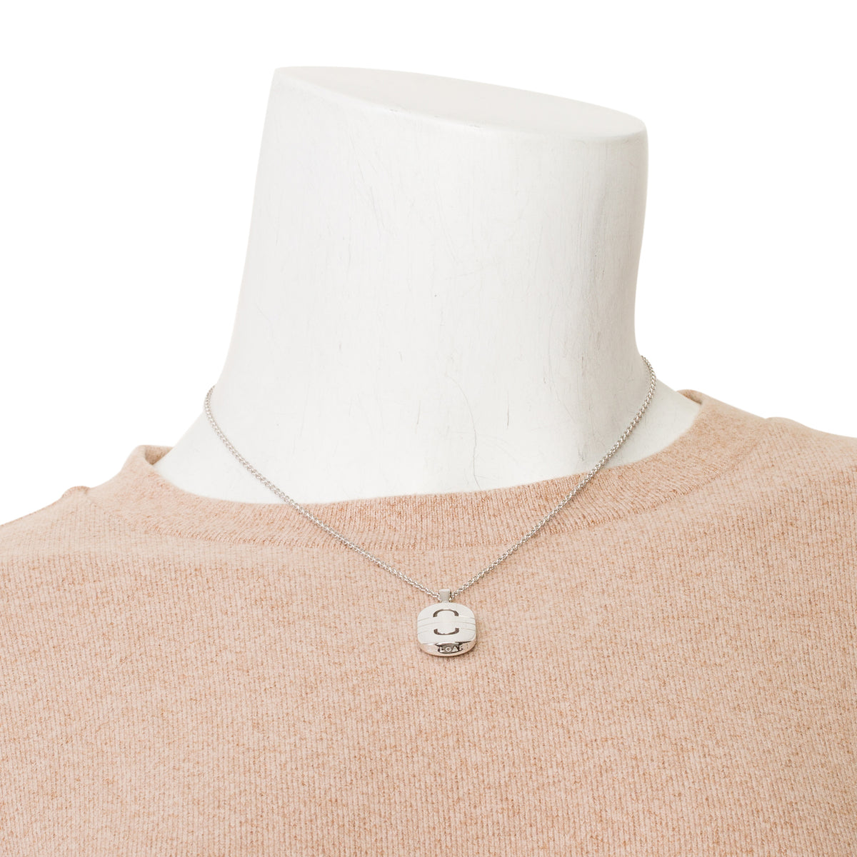BVLGARI 18k White Gold Parentesi Pendant Necklace w/ Box