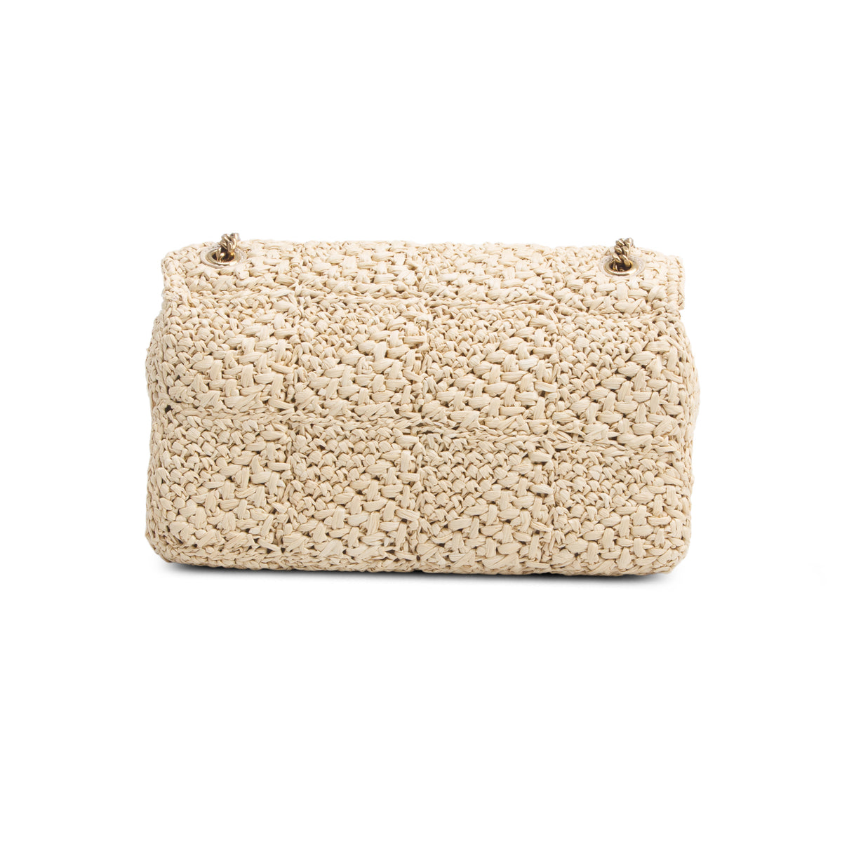 Saint Laurent 2025 Neutral Raffia Medium Jamie Shoulder Bag