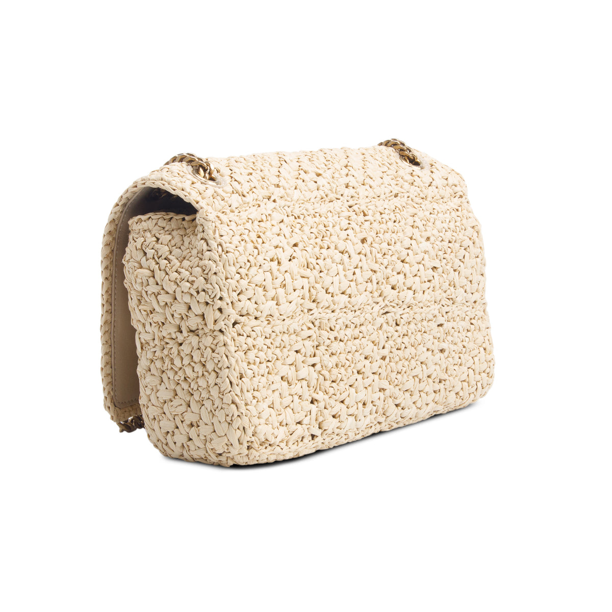 Saint Laurent 2025 Neutral Raffia Medium Jamie Shoulder Bag