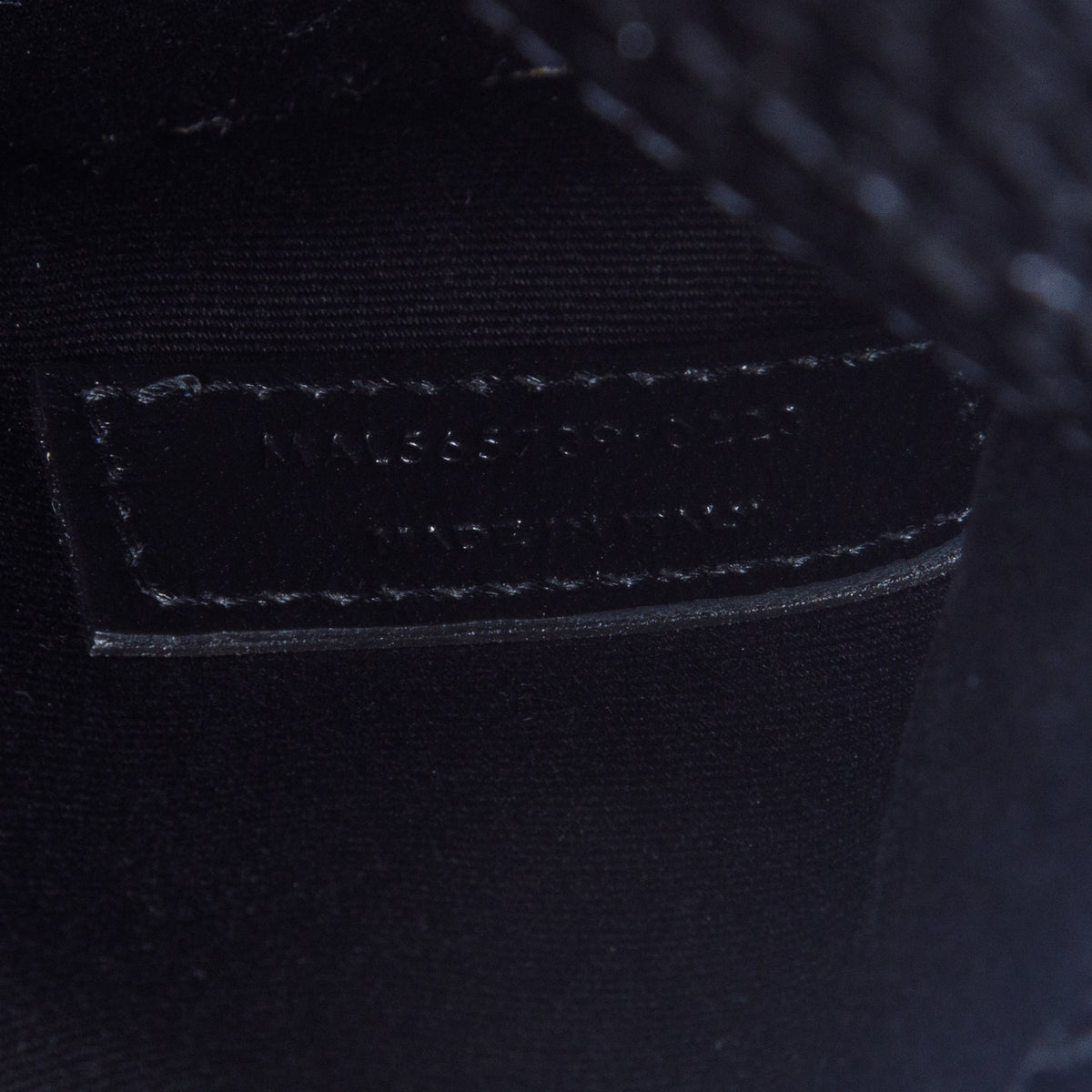 Saint Laurent 2023 Black Calfskin Croc Embossed Uptown Monogram Pouch w/ Box