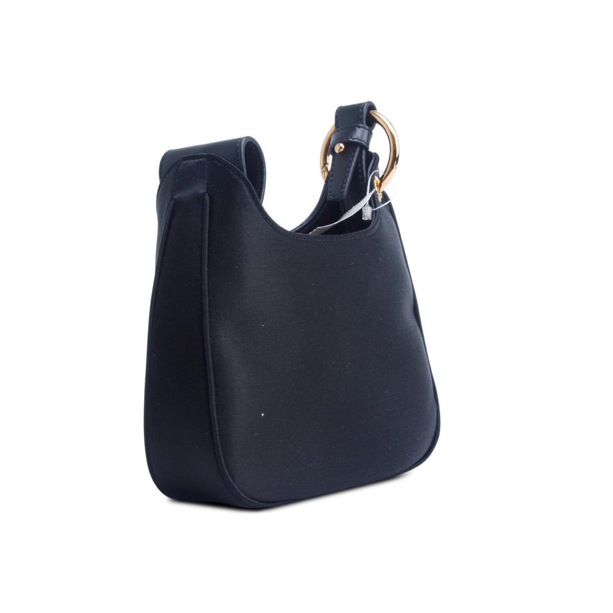 Versace Black Satin Crystal Embellished La Medusa Mini Hobo Bag