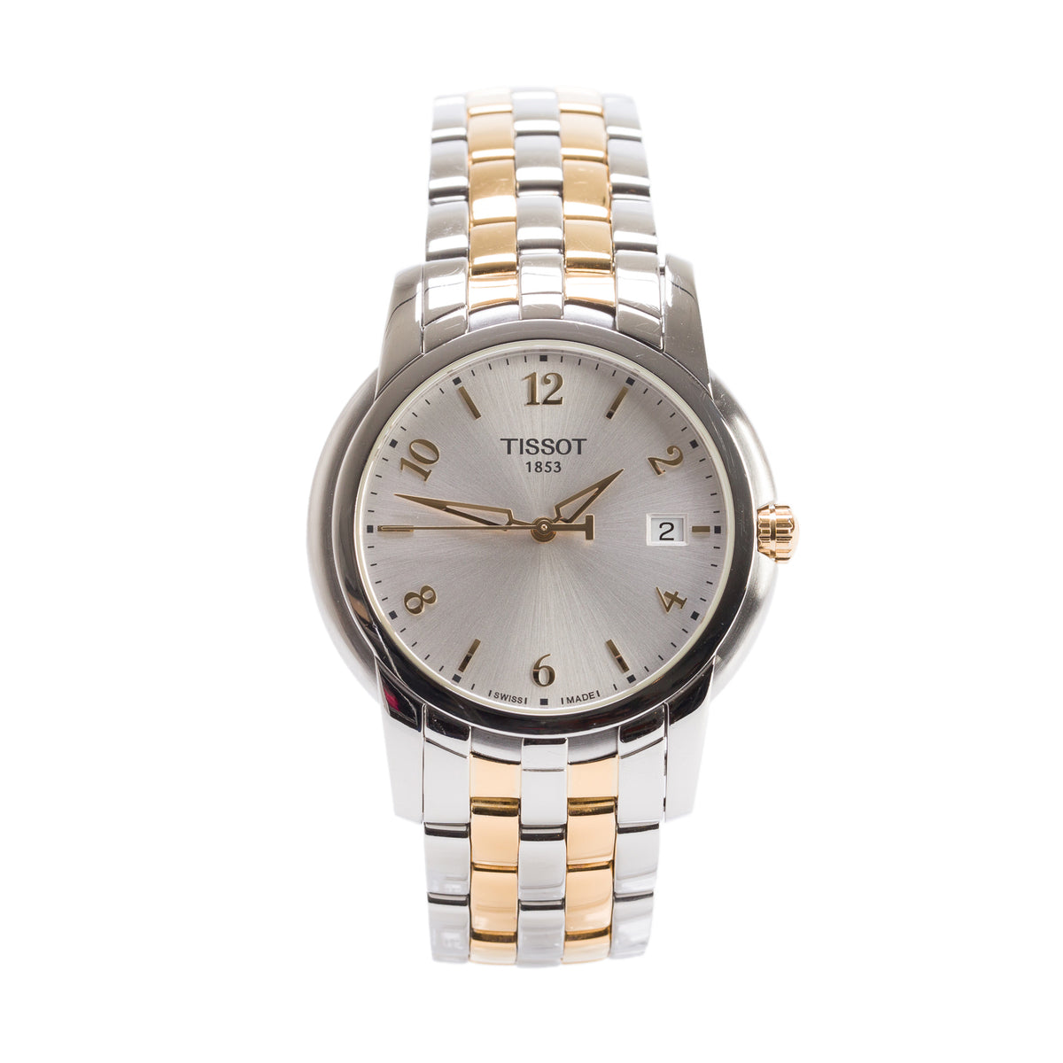 Tissot Two-Tone Stainless Ballade III 39 MM Quartz Watch Silver Dial