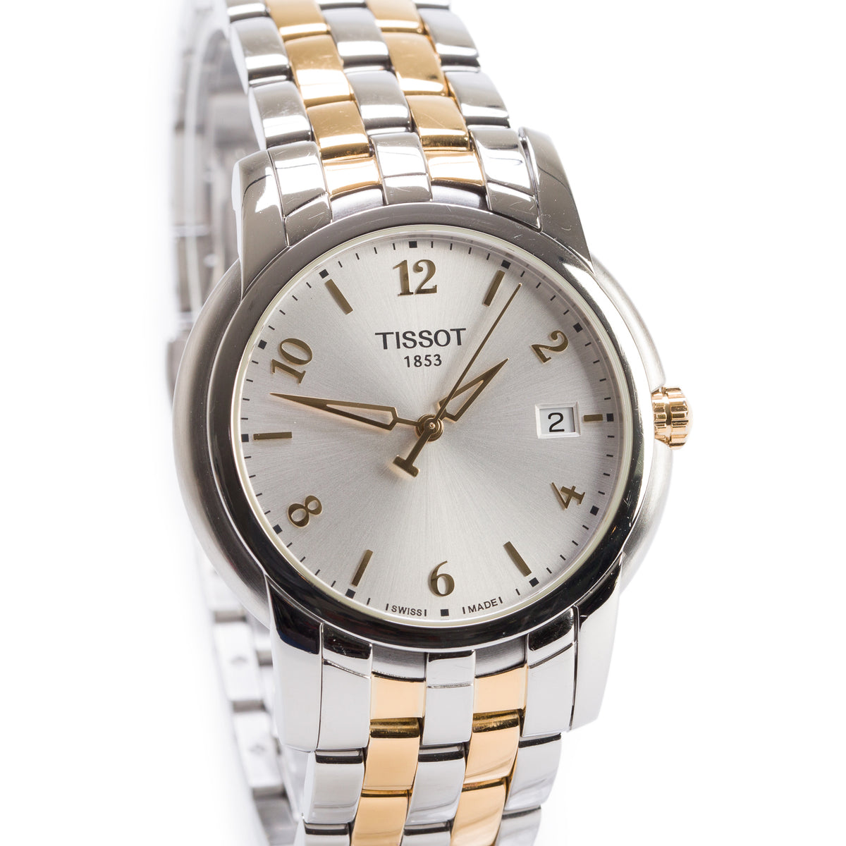 Tissot Two-Tone Stainless Ballade III 39 MM Quartz Watch Silver Dial