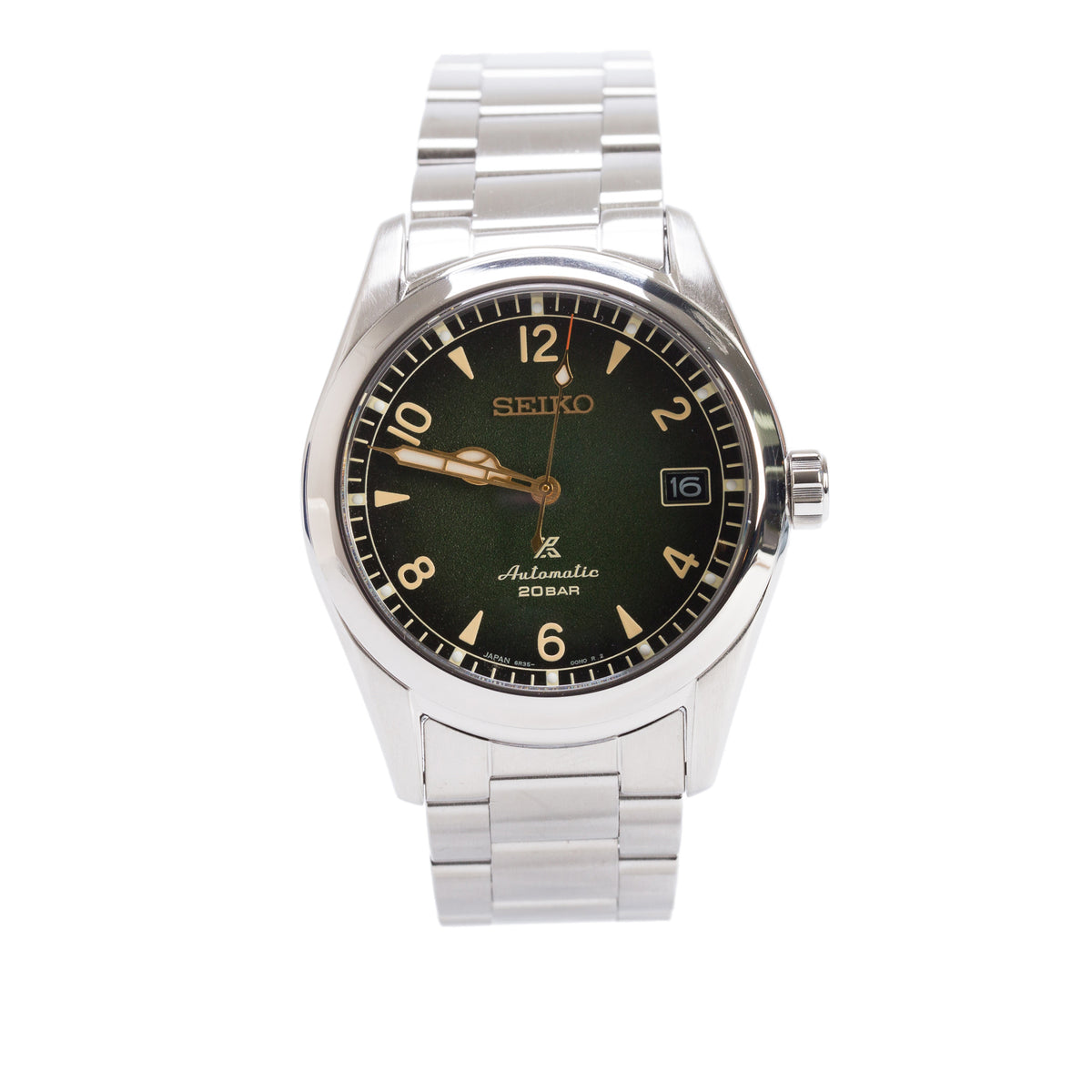 Seiko 2024 Stainless Steel Prospex Alpinist 38 MM Automatic Watch Green Dial SPB155J1 w/ Box & Papers