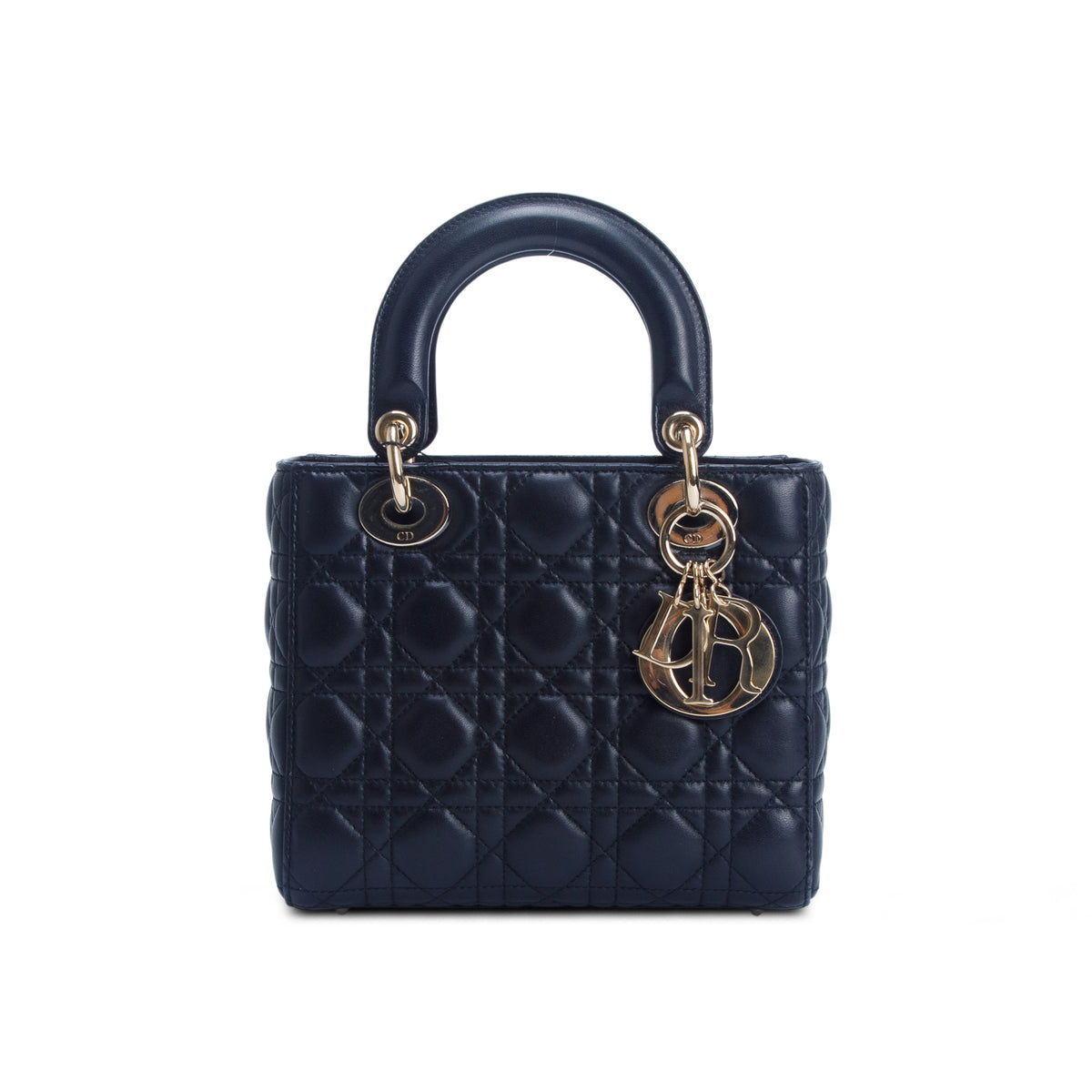 Christian Dior Black Calfskin Cannage Small Lucky Badges My Lady Dior w/ Box, Authenticity Card & Strap