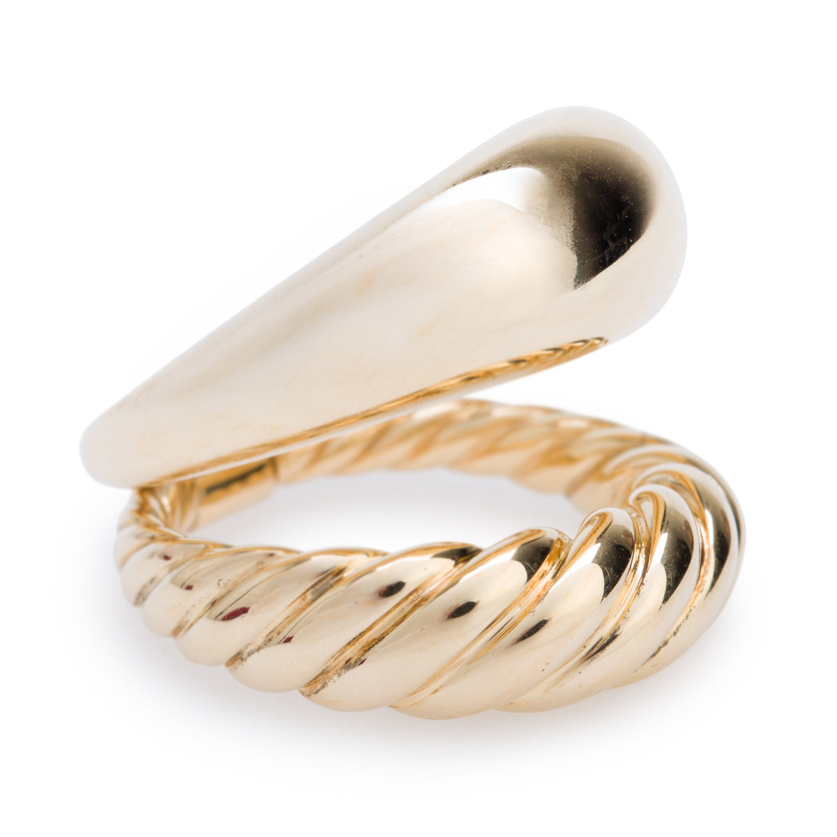 David Yurman 18k Yellow Gold Pure Form Two Row Stacking Ring, Size 6.25 w/ Box & Receipt