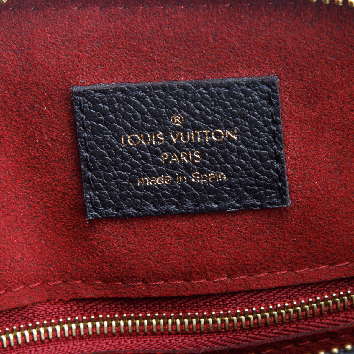 Louis Vuitton Black Empreinte Monogram Giant Speedy Bandouliere 25 w/ Strap