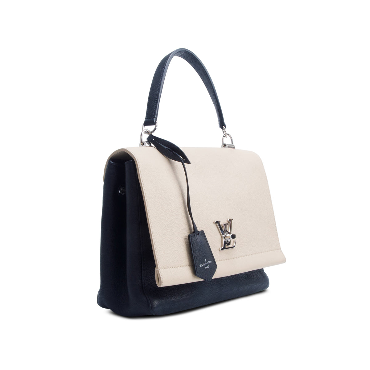 Louis Vuitton Beige/Black Calfskin My Lockme II Top Handle w/ Strap