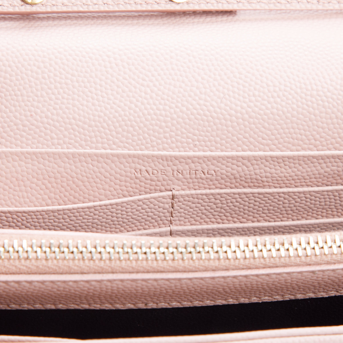 Saint Laurent Pink Grain De Poudre Cassandre Envelope Chain Wallet w/ Box