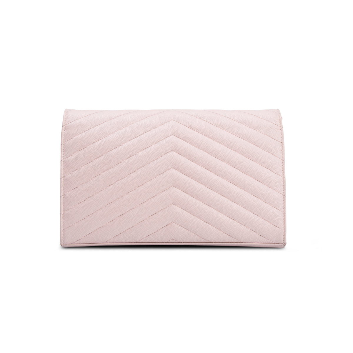 Saint Laurent Pink Grain De Poudre Cassandre Envelope Chain Wallet w/ Box