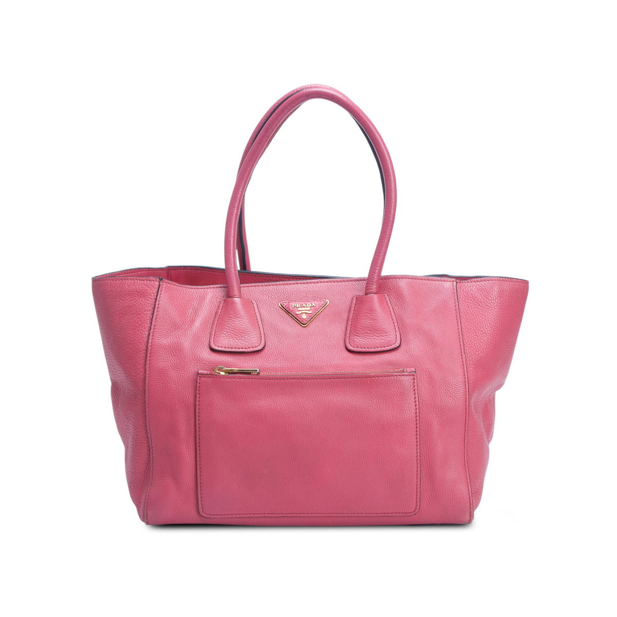 Prada Pink Vitello Daino Leather Pocket Zip Tote w/ Strap