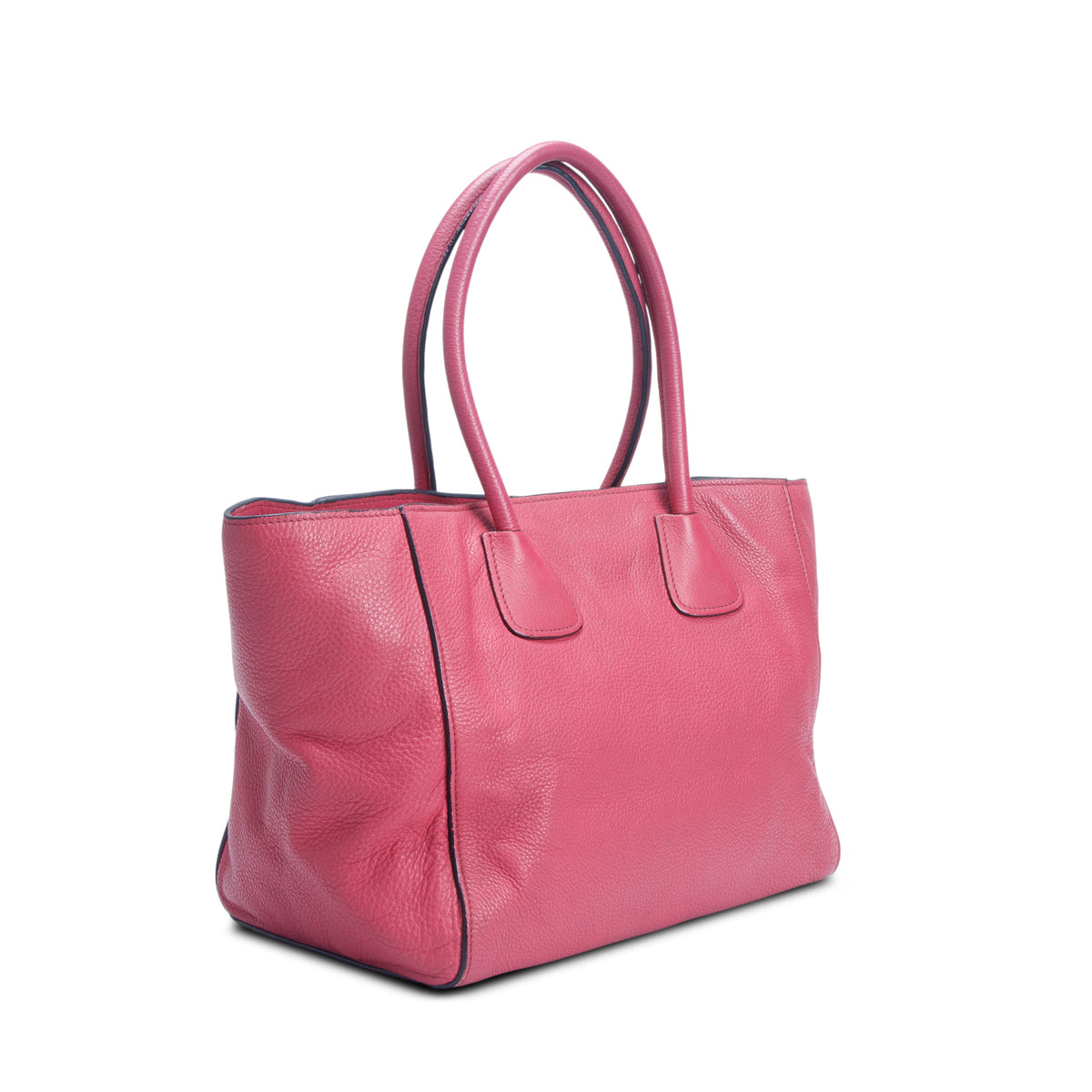 Prada Pink Vitello Daino Leather Pocket Zip Tote w/ Strap