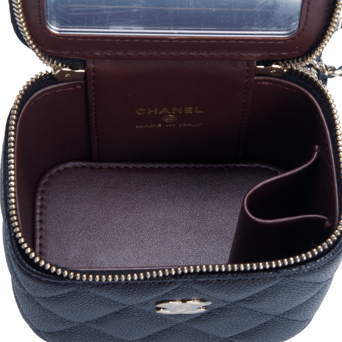Chanel 2026 Black Quilted Caviar Mini Vanity Case w/ Box & Receipt