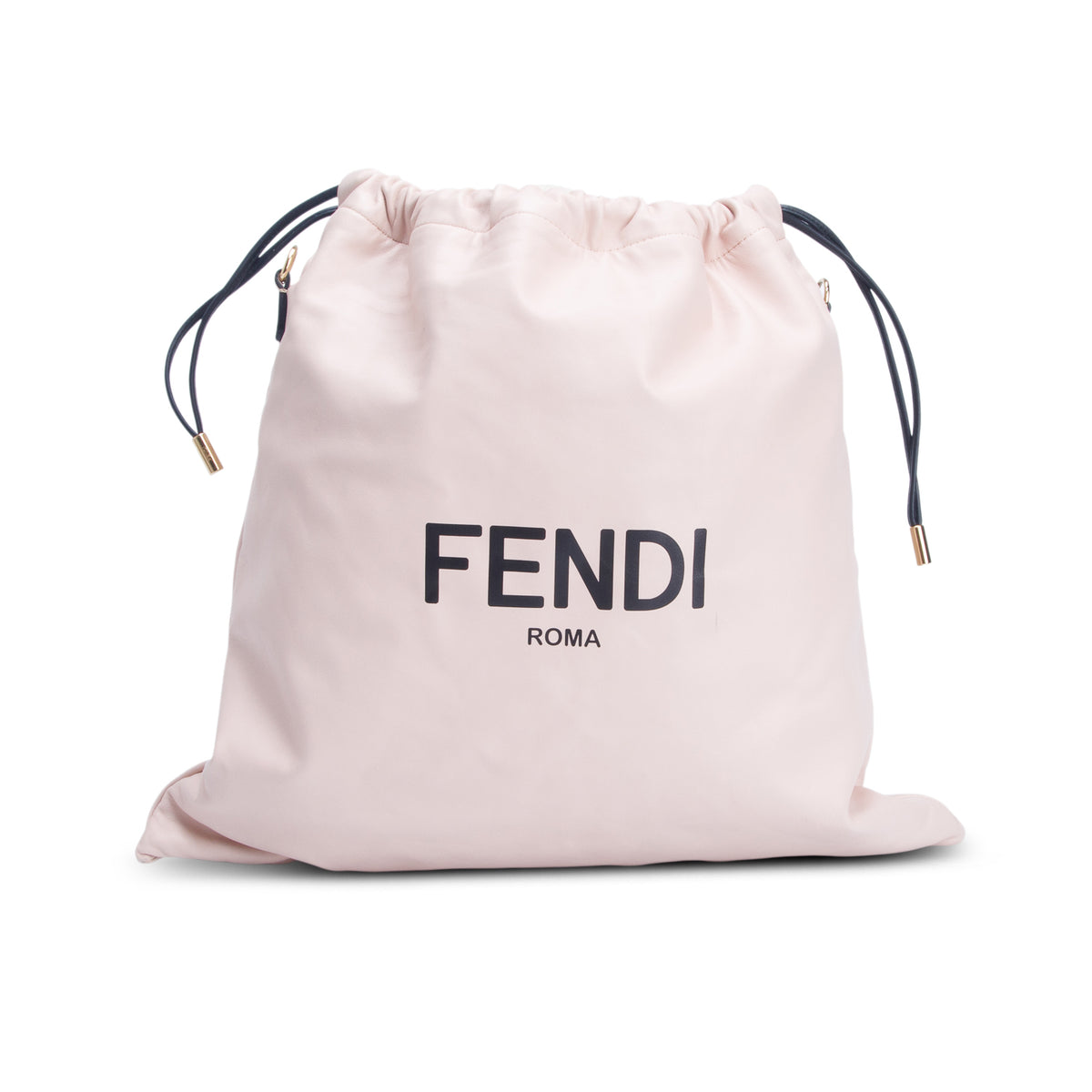 Fendi Pink Soft Nappa Logo Drawstring Pouch Bag w/ Strap