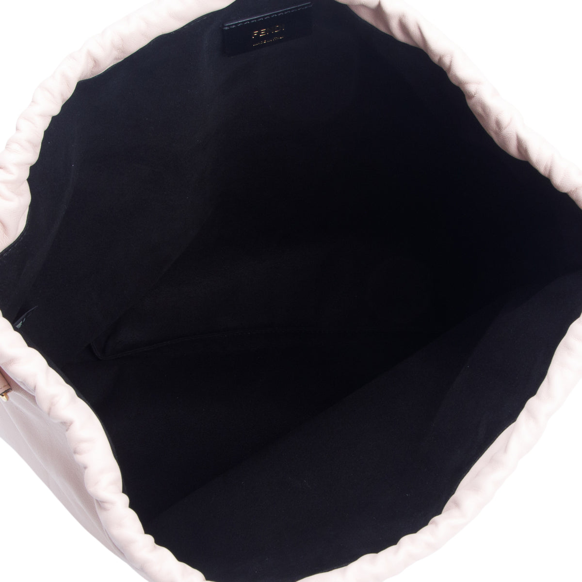 Fendi Pink Soft Nappa Logo Drawstring Pouch Bag w/ Strap