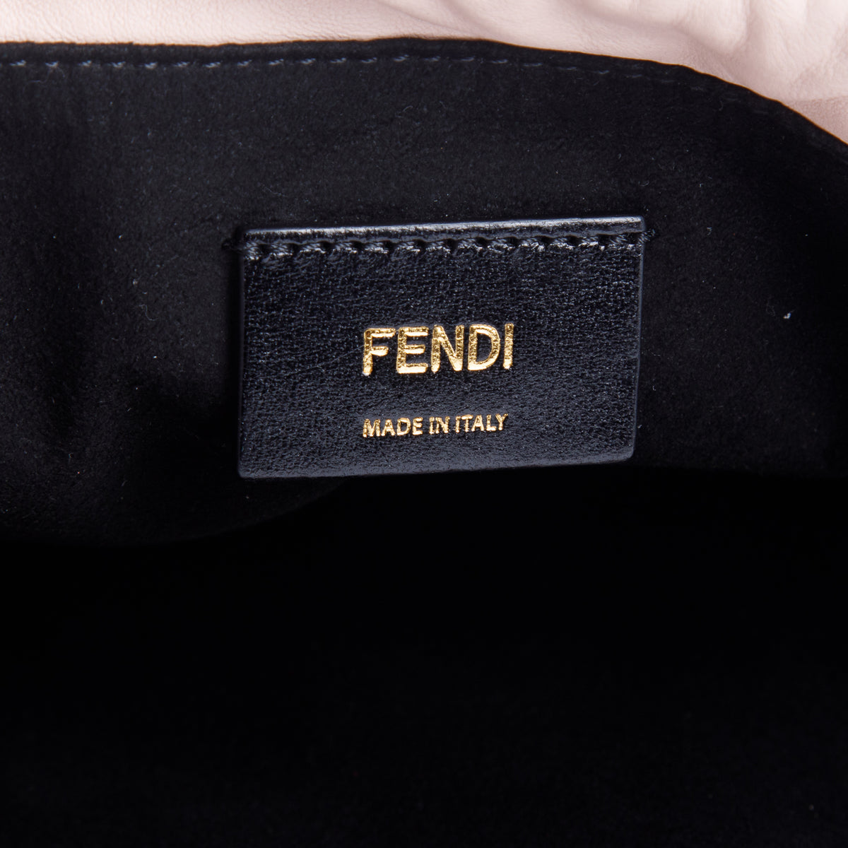 Fendi Pink Soft Nappa Logo Drawstring Pouch Bag w/ Strap