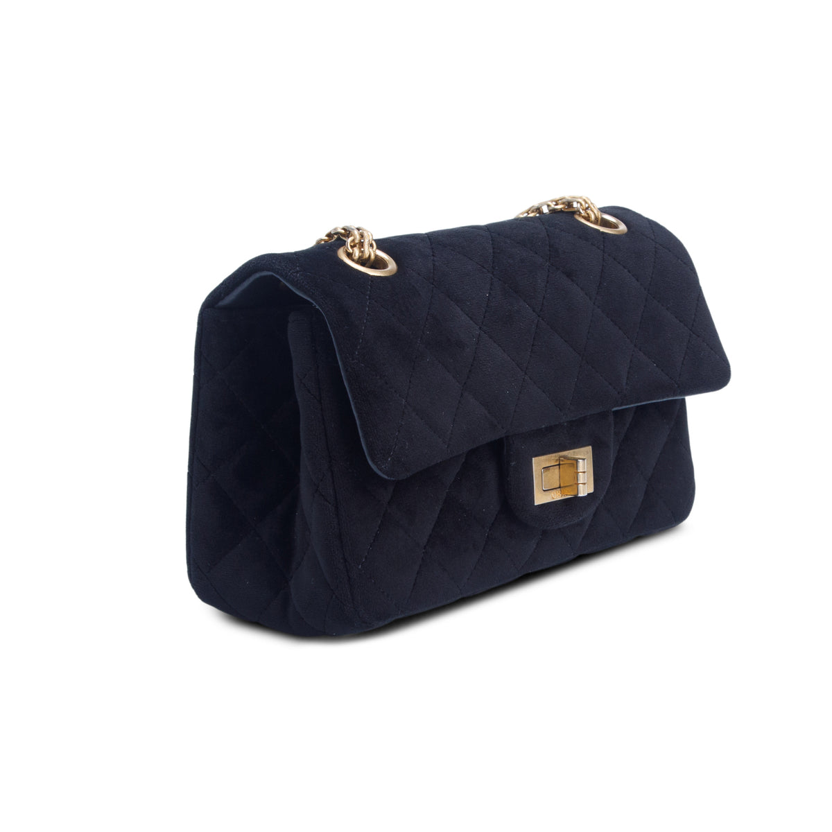 Chanel Black Velvet Quilted Mini 2.55 Reissue Flap w/ Authenticity Card