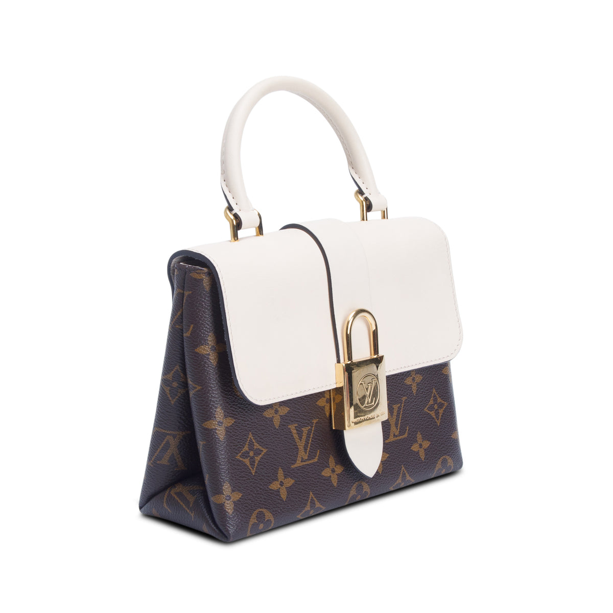 Louis Vuitton Monogram Cream Leather Locky BB w/ Strap