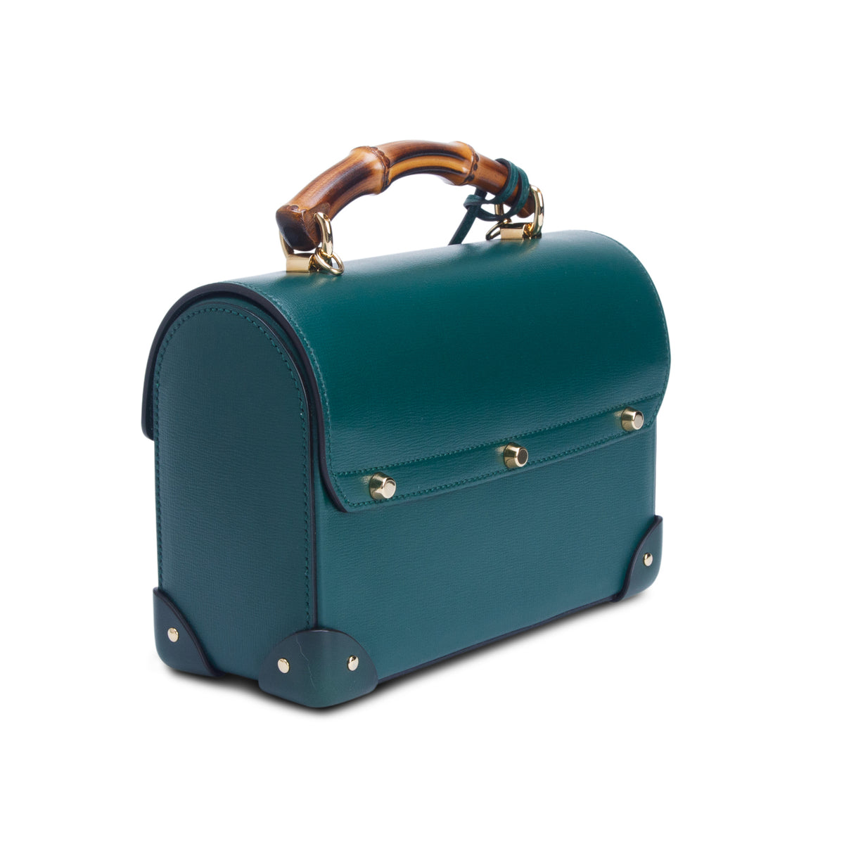 Gucci Green Azalea Calfskin Small Padlock Bamboo Shoulder Bag w/ Strap