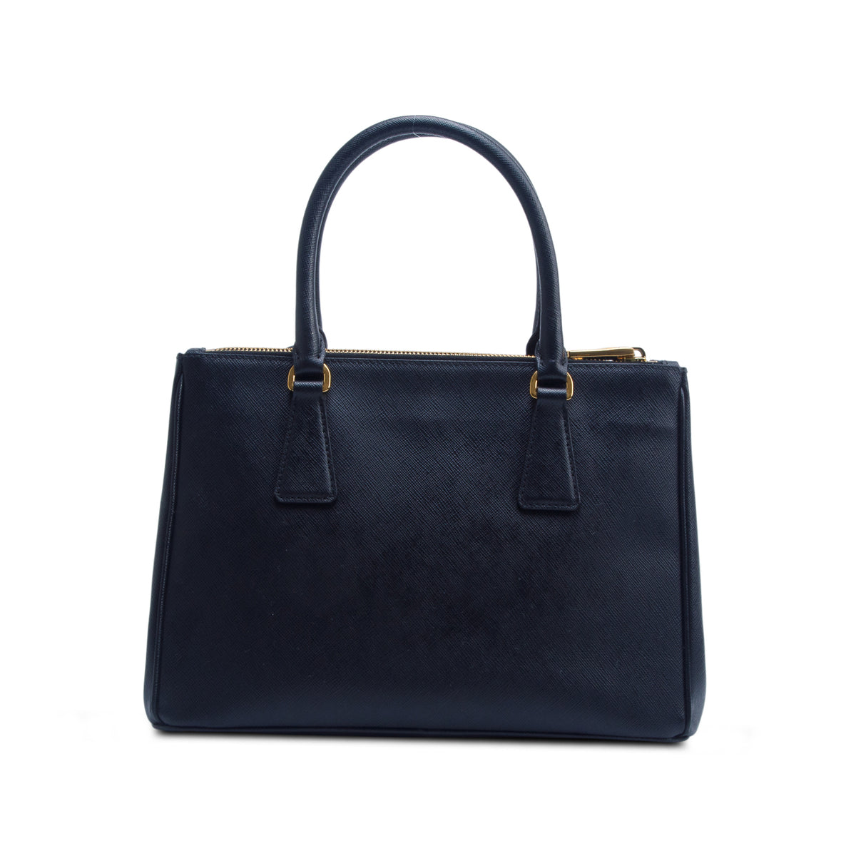 Prada Black Saffiano Leather Small Double Zip Galleria Tote w/ Authenticity Card & Strap