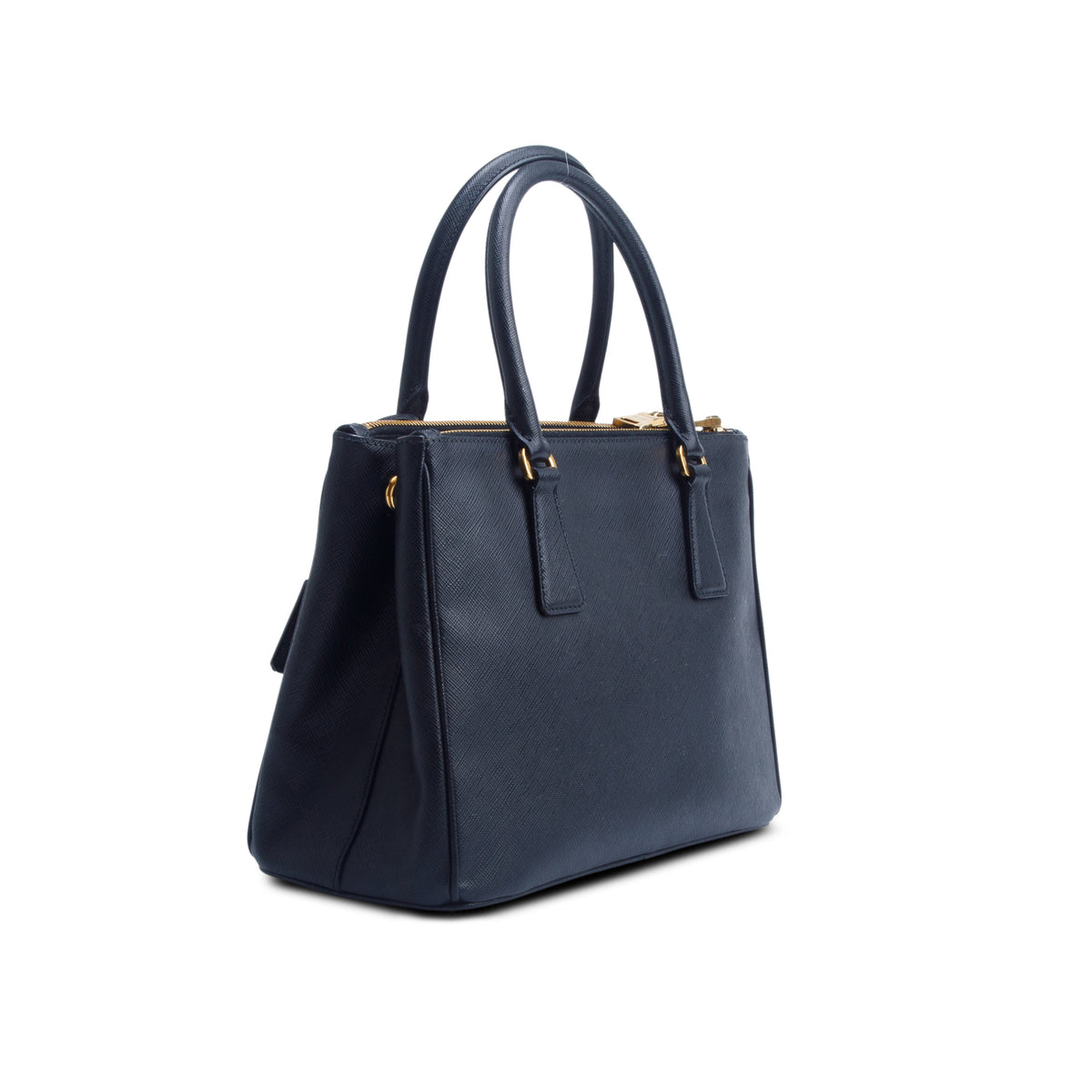 Prada Black Saffiano Leather Small Double Zip Galleria Tote w/ Authenticity Card & Strap