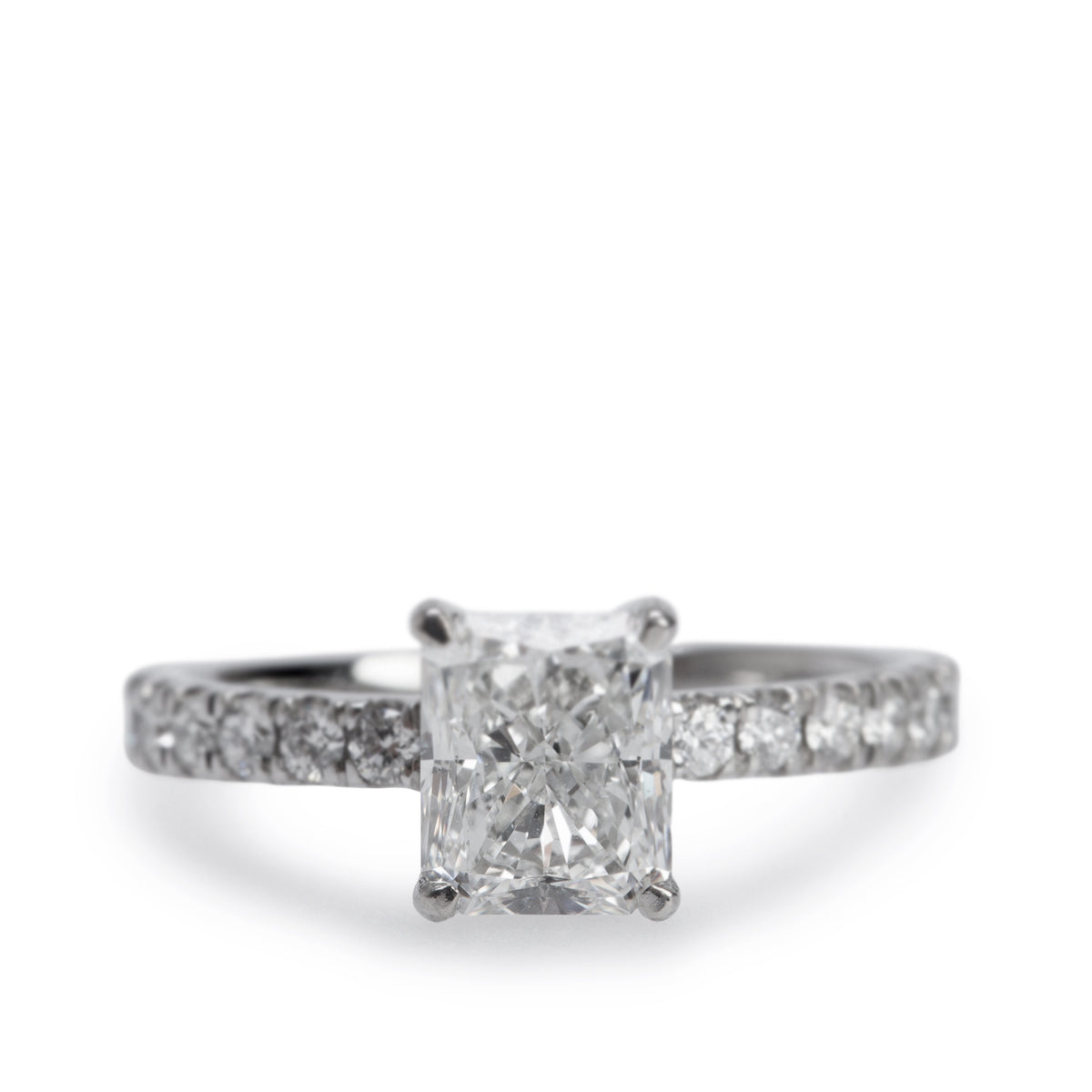 18k White Gold 1.01 ct. Radiant Cut Diamond Engagement Ring, Size 2.5 w/ GIA
