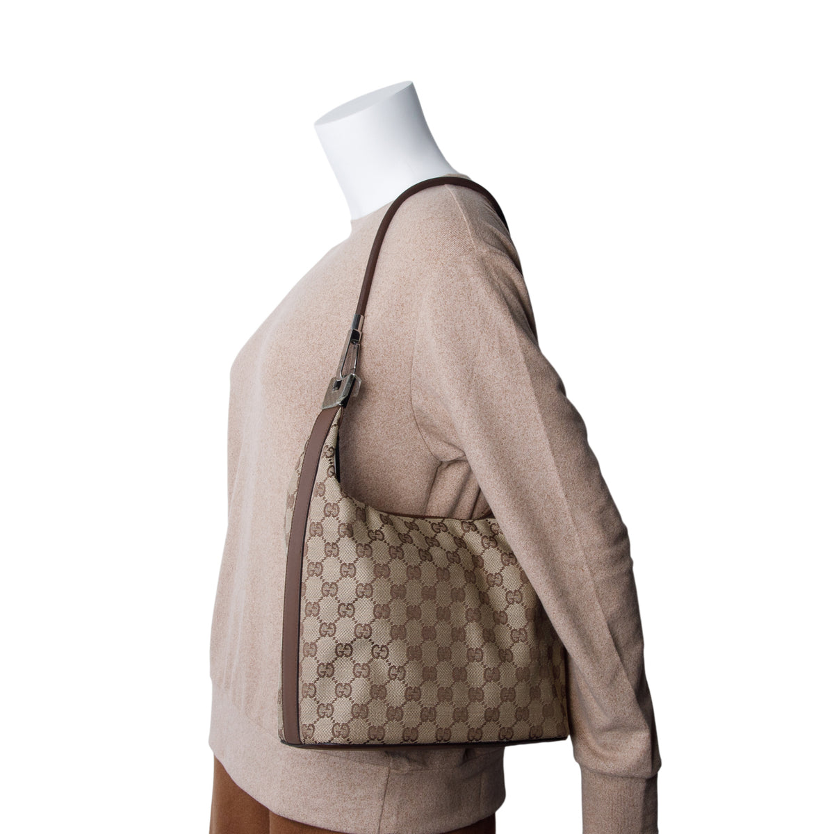 Gucci Monogram GG Clasp Hobo