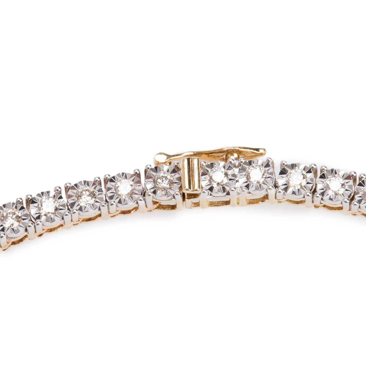 10k Yellow Gold 3.57 tcw. Diamond Tennis Necklace