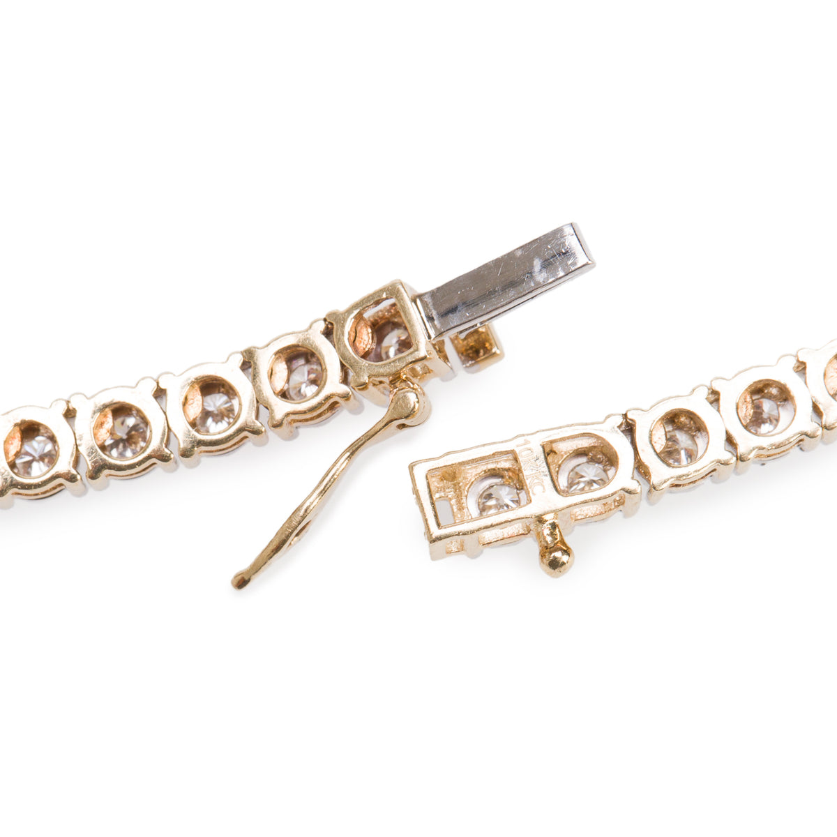 10k Yellow Gold 3.57 tcw. Diamond Tennis Necklace