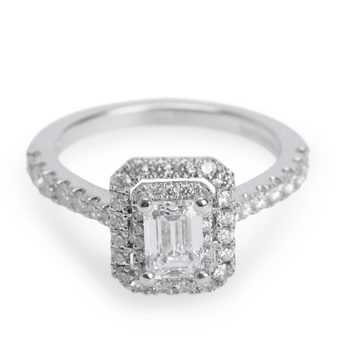 Vera Wang 14k White Gold 0.75 ct. Emerald Cut Diamond Engagement Ring, Size 6.5