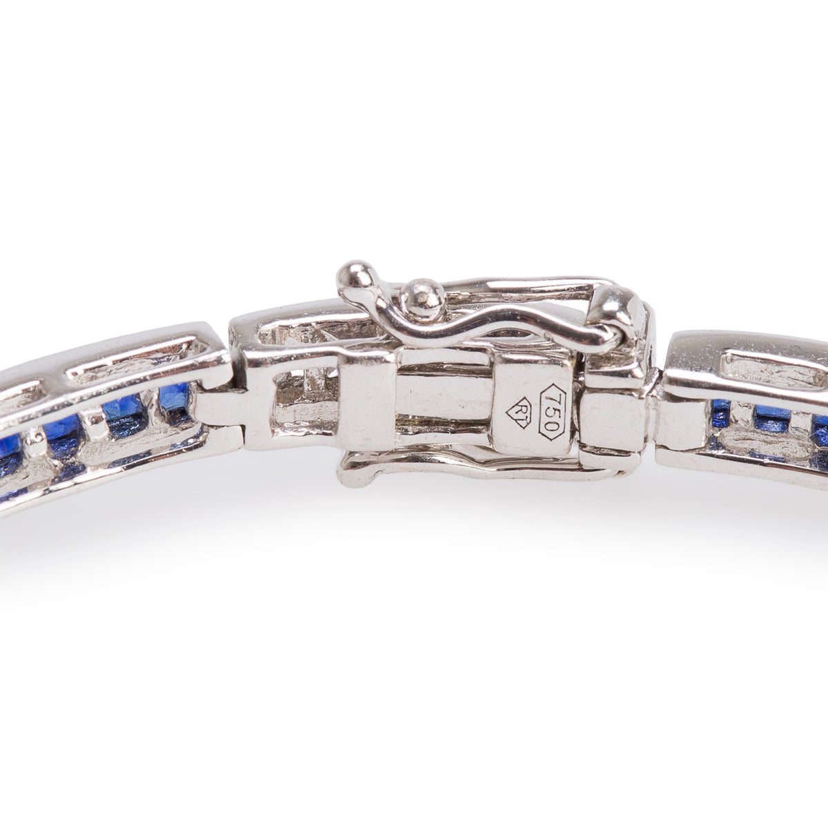 18k White Gold Sapphire & Diamond Link Bracelet