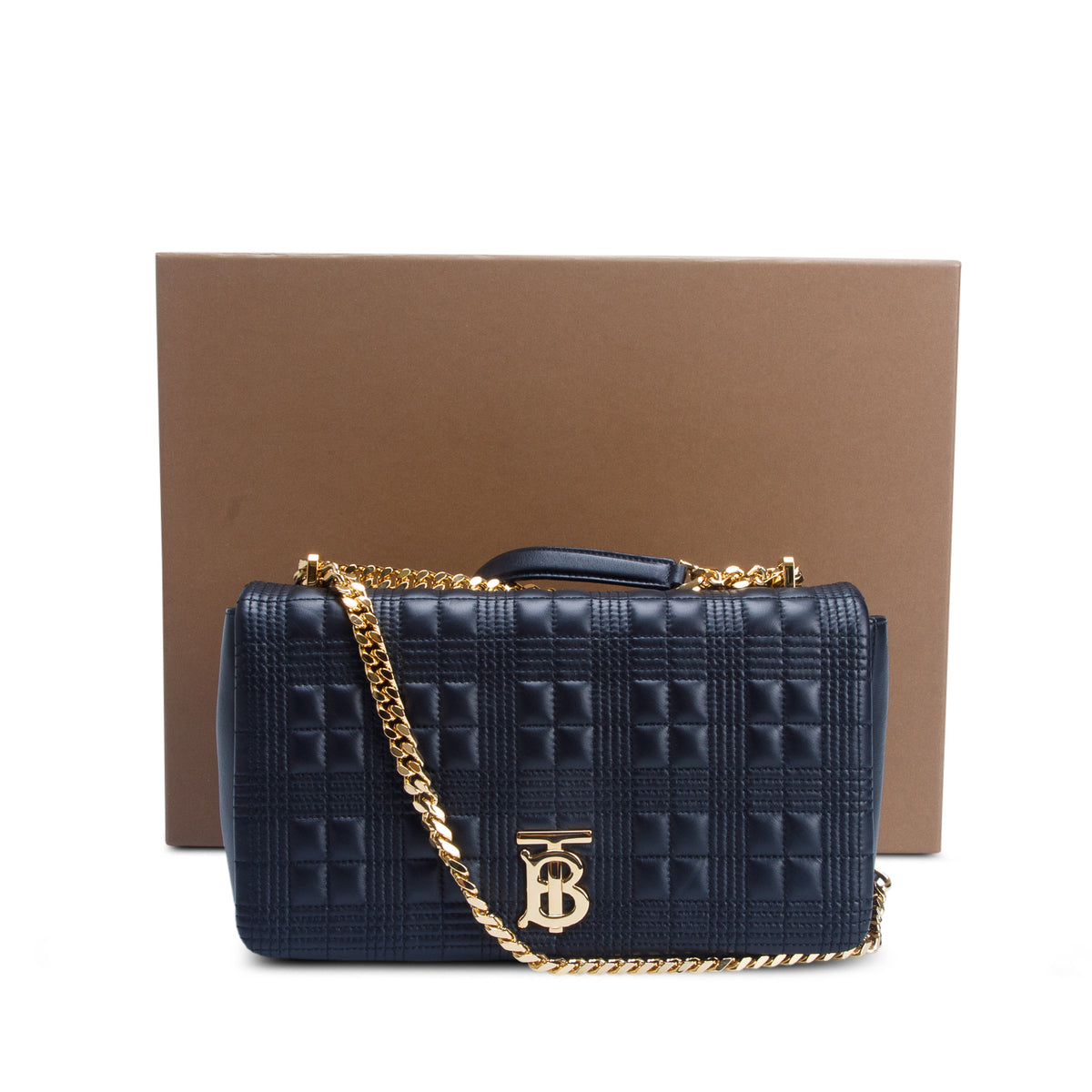 Burberry Black Lambskin Quilted Medium Lola Bag w/ Box