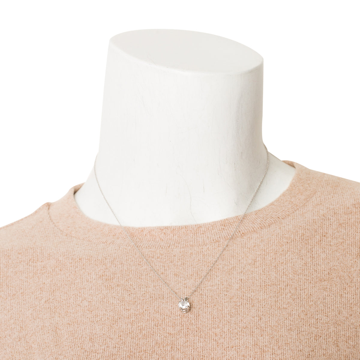 14k White Gold 1.22 ct. Diamond Solitaire Pendant Necklace