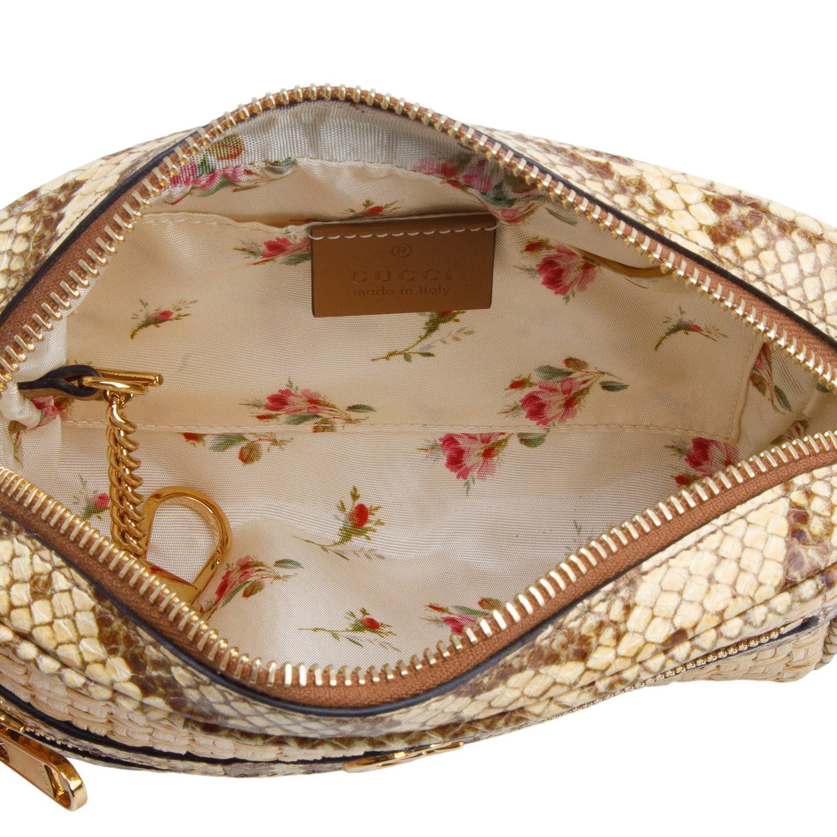 Gucci Natural Raffia Elaphe Mini Ophidia Shoulder Bag