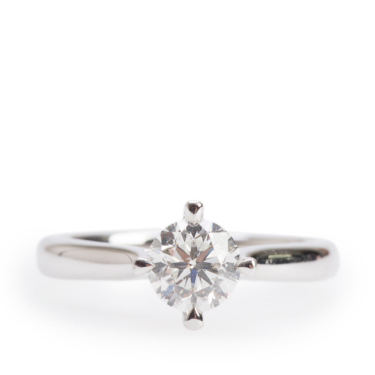 Birks Platinum 0.71 ct. Round Brilliant Cut Diamond Solitaire Engagement Ring, Size 4.5 w/ Box