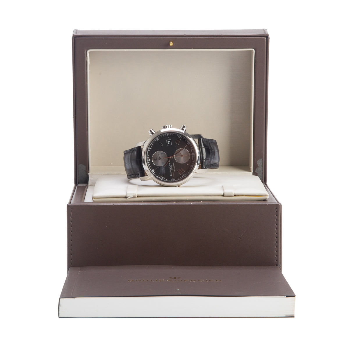 Baume & Mercier Stainless Steel Classima Executive 42 MM Automatic Chronograph Watch Black Dial M0A08733 w/ Box